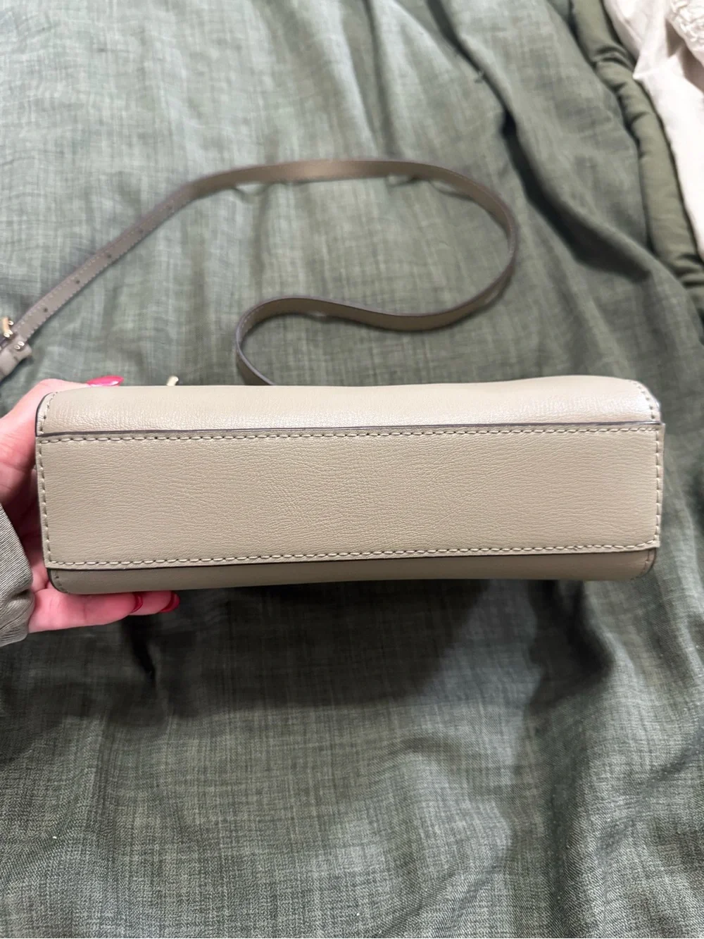 Michael Kors Sage Leather Crossbody with Gold Hardware